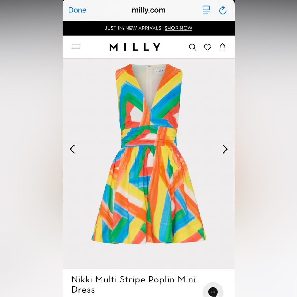 Milly Colorful Dress with White and Orange Accents size 12 NWT